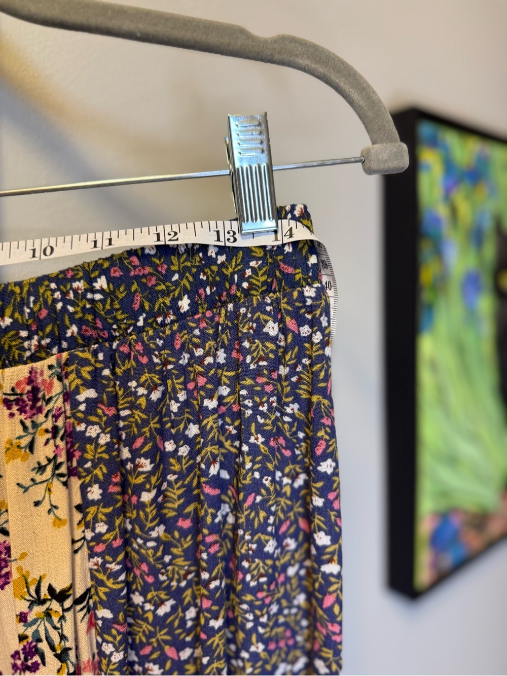 NATURAL LIFE Mixed Floral Patchwork Maxi Skirt - Yellow, Cream, Purple - Picture 3 of 7